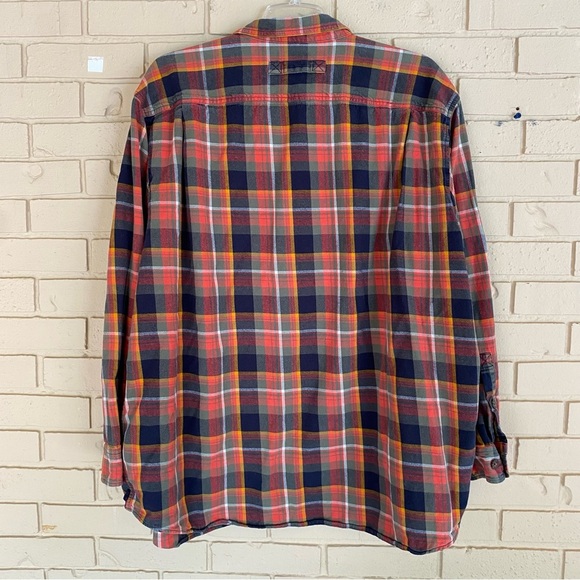 Duluth Trading CO Men's 3XL Tall Plaid Flannel Relaxed Fit Button Shirt Pockets - Picture 3 of 7